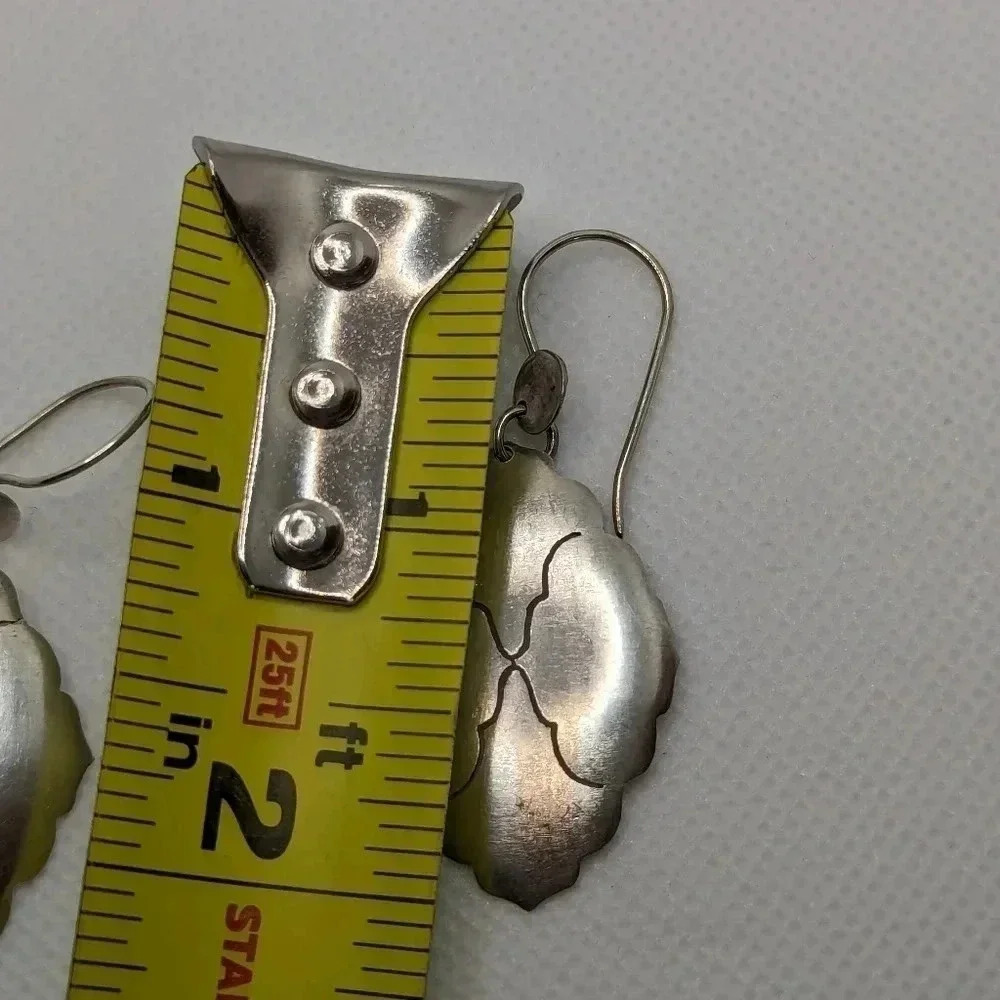 925 Abstract leaf earrings - Picture 6 of 6